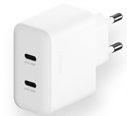 Сетевое зарядное устройство Motion 67W (2 ports USB-C) Wall charger, белый